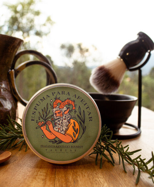 Crema de afeitar natural bourbon reserve Tauruss con aceite de argán para hombre
